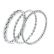 925 Sterling Silver Braided Texture Twisted Eternity Band Stackable Rings - Fine Jewelry