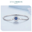 Sterling Silver Evil Eye Charm Bracelet with CZ – Snake Chain