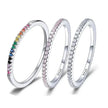 925 Sterling Silver Cz Simulated Diamond Stackable Ring Platinum Plated Eternity Bands For Women