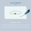 Sterling Silver Chopin Bracelet with Green Zircon – Adjustable