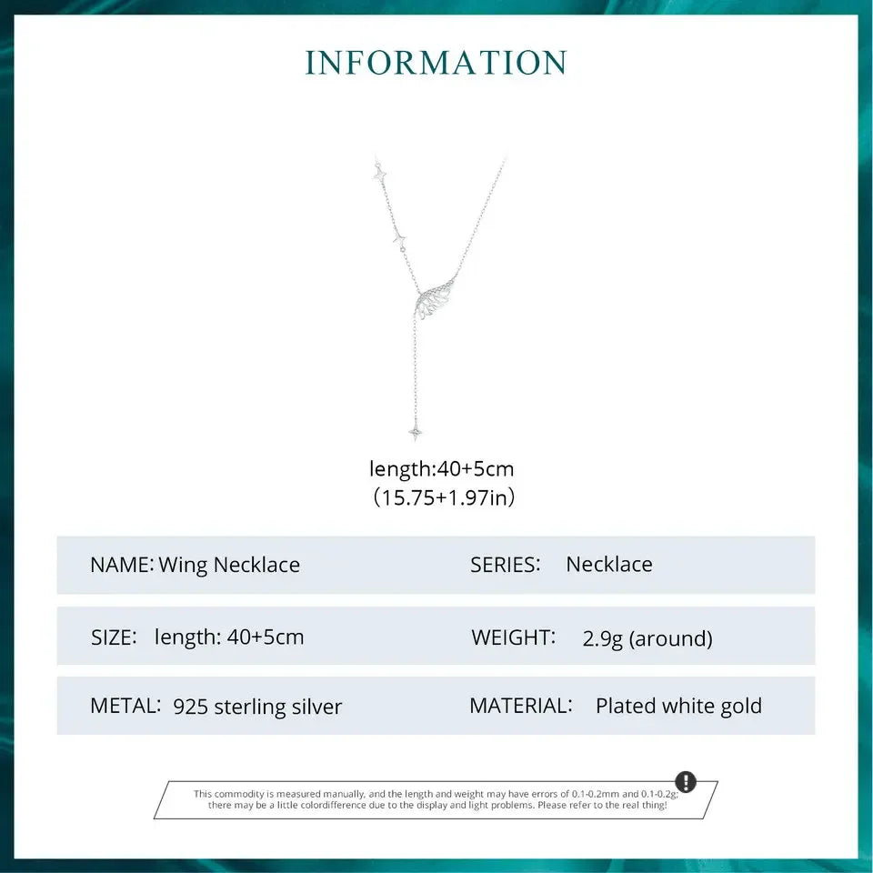 Angelic Elegance: Sterling Silver Angel Wing Necklace
