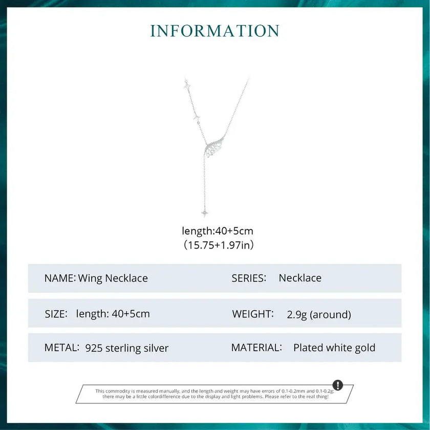 Angelic Elegance: Sterling Silver Angel Wing Necklace