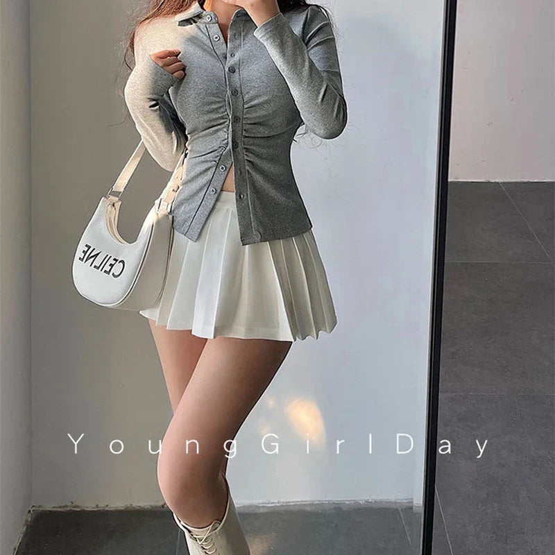 Ultra Mini Pleated Skirt with Built-In Shorts – High Waist Schoolgirl Aesthetic