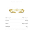 925 Sterling Silver Gold Talon Open Ring