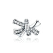 925 Sterling Silver Clear 5A Crystal Collection Family Heart X-Shape Charm Beads for Charm Bracelet & Necklace Pendant