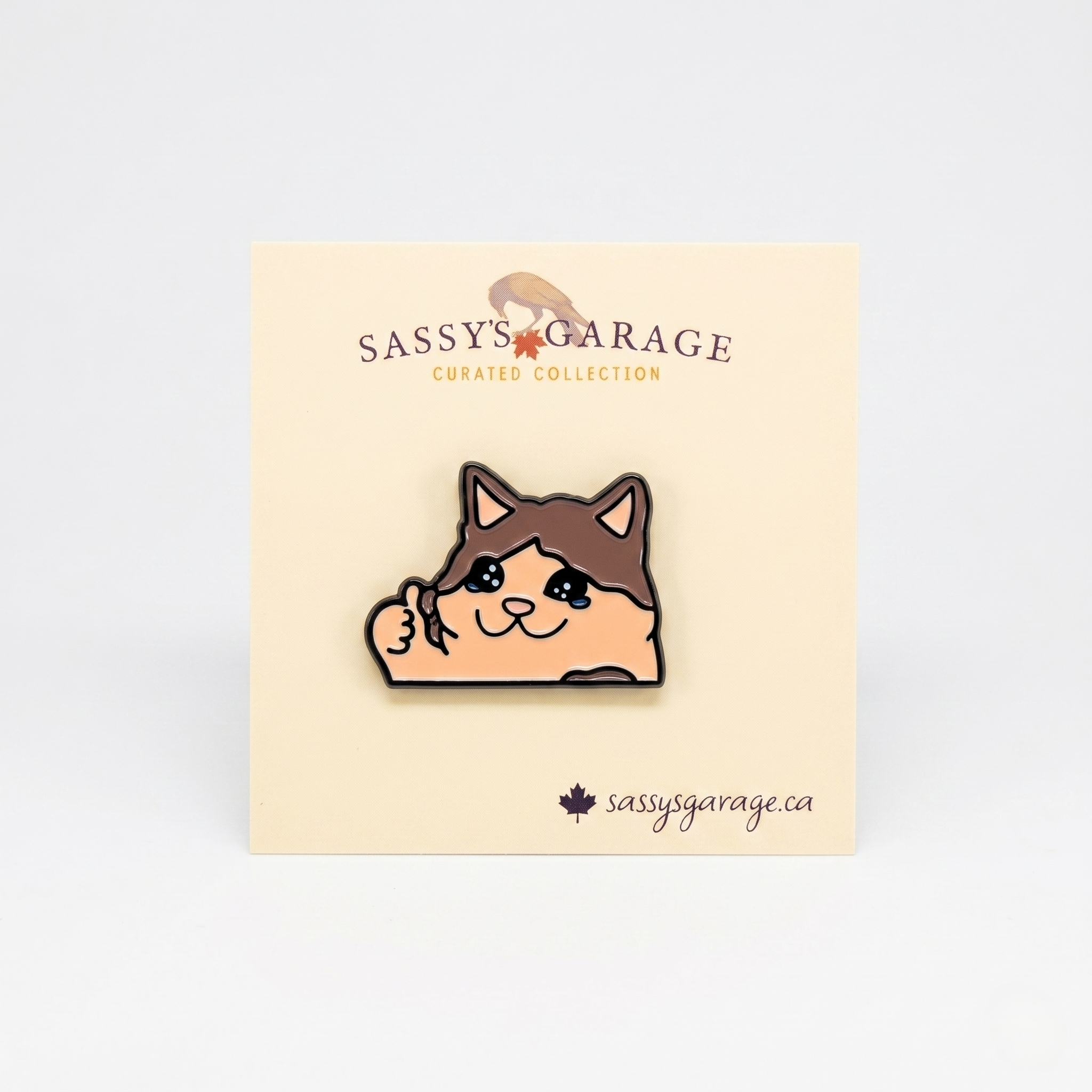 Doing Great! Sad Cat Thumbs Up Meme | Collectible Pin