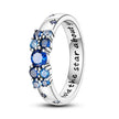 925 Sterling Silver Blue Celestial Cluster Ring