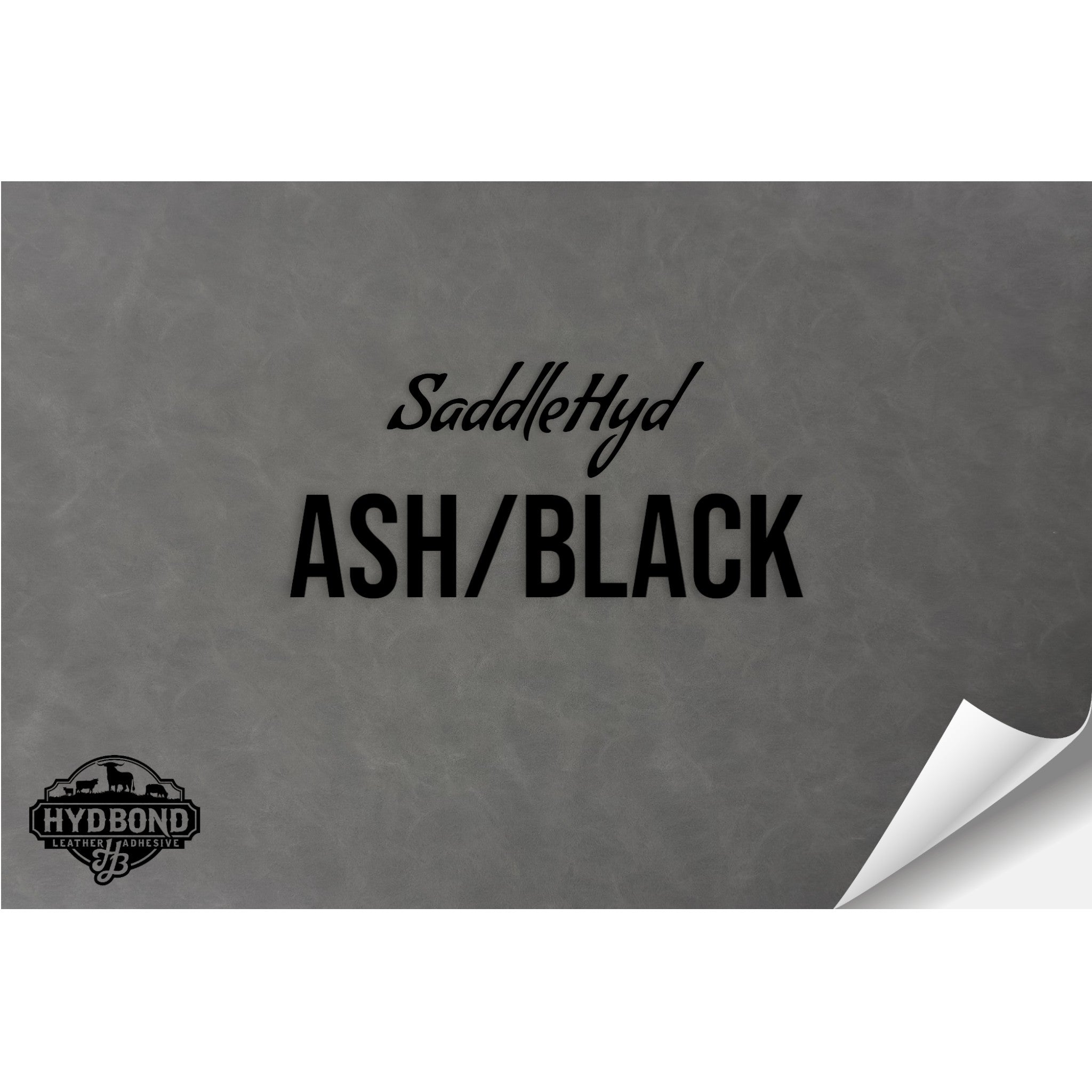 SADDLEHYD ASH/BLACK WITH ADHESIVE HYDBOND LEATHERETTE SHEET (12