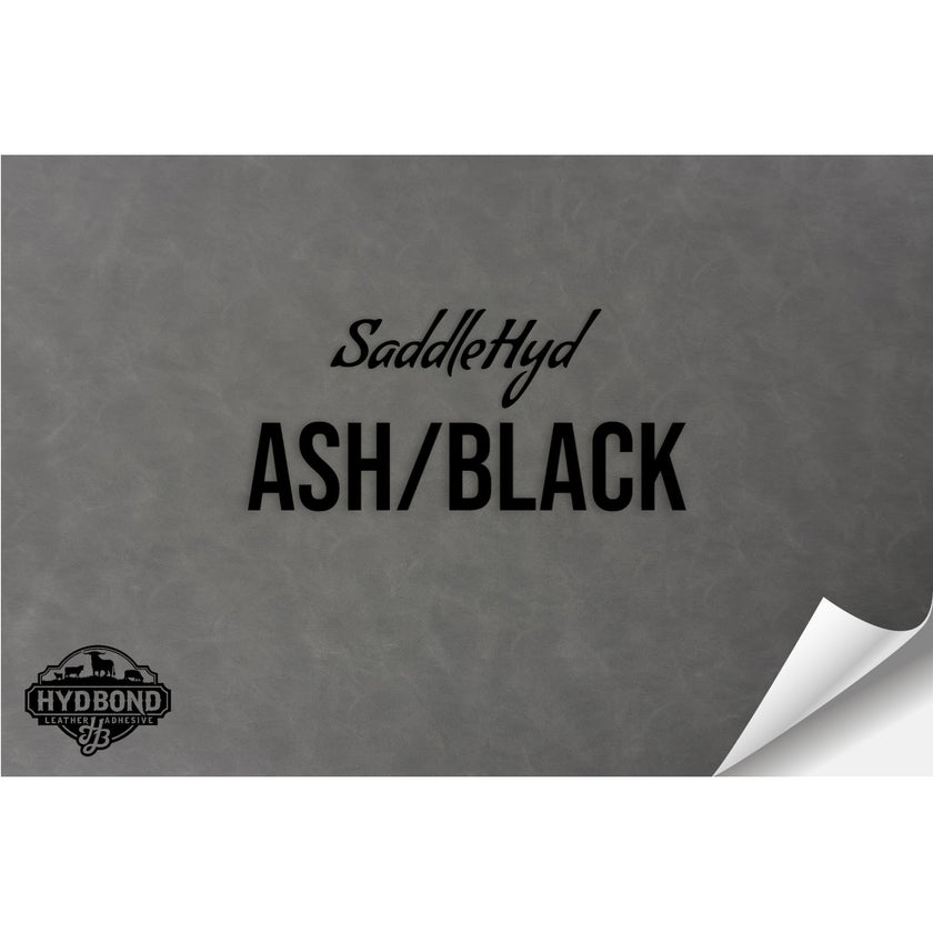 SADDLEHYD ASH/BLACK WITH ADHESIVE HYDBOND LEATHERETTE SHEET (12