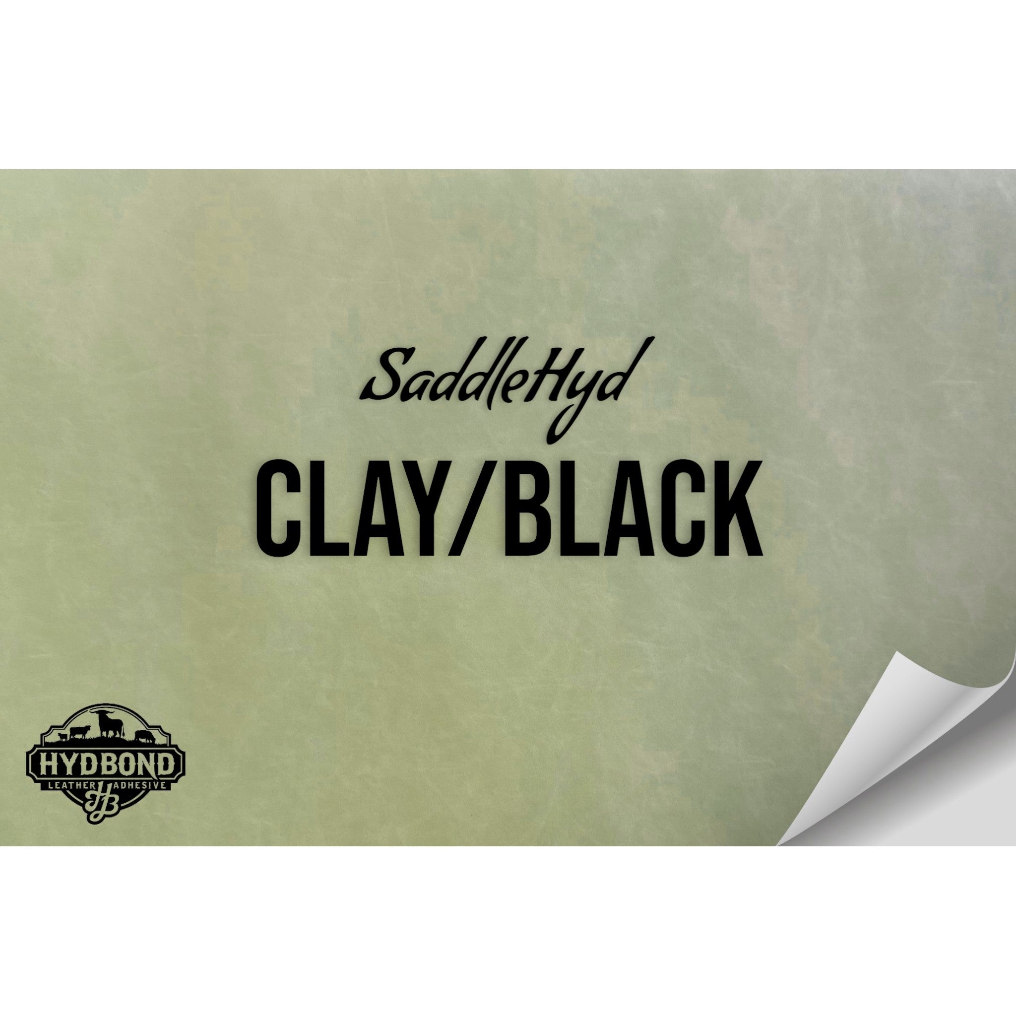 SADDLEHYD CLAY/BLACK WITH ADHESIVE HYDBOND LEATHERETTE SHEET (12