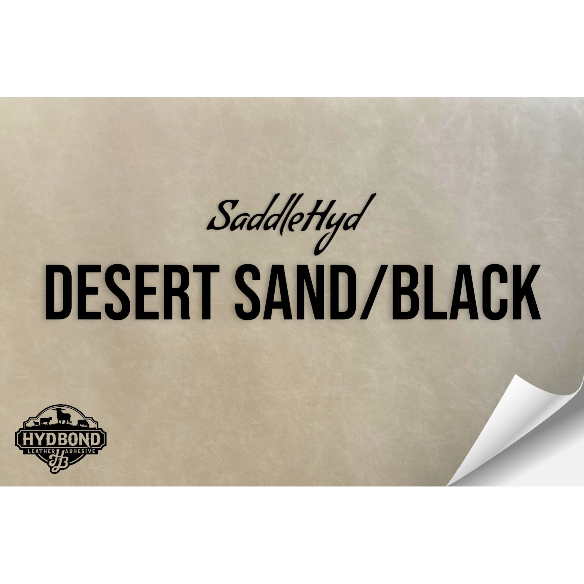SADDLEHYD DESERT SAND/BLACK WITH ADHESIVE HYDBOND LEATHERETTE SHEET (12