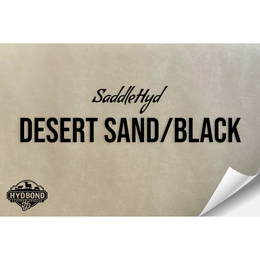 SADDLEHYD DESERT SAND/BLACK WITH ADHESIVE HYDBOND LEATHERETTE SHEET (12