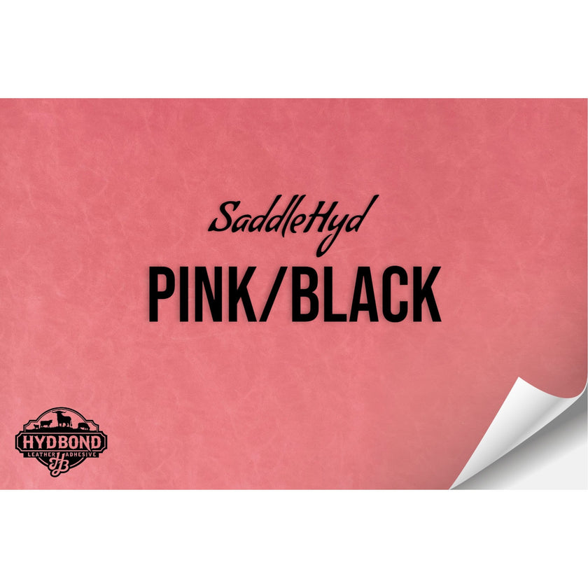 SADDLEHYD PINK/BLACK WITH ADHESIVE HYDBOND LEATHERETTE SHEET (12