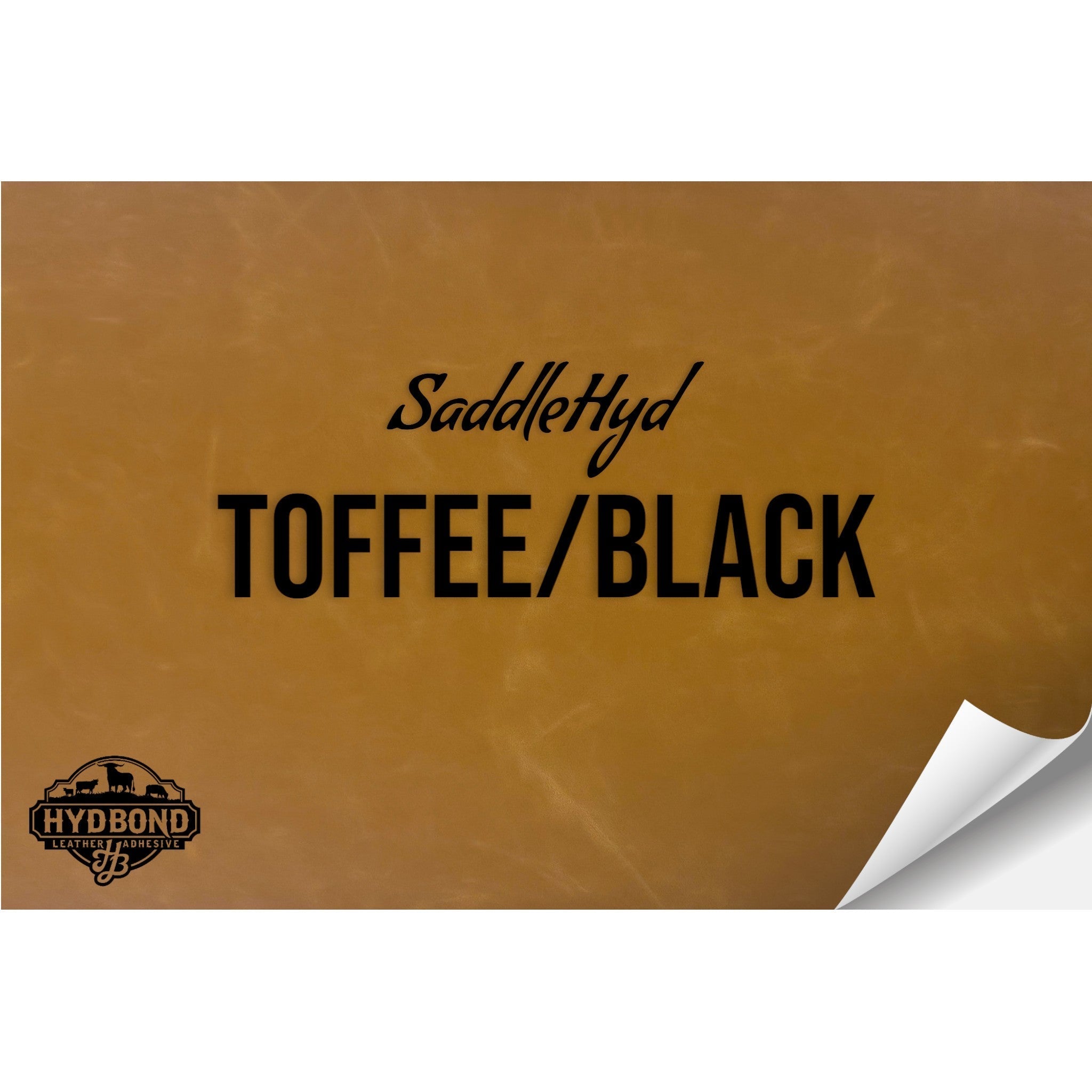SADDLEHYD TOFFEE/BLACK WITH ADHESIVE HYDBOND LEATHERETTE SHEET (12