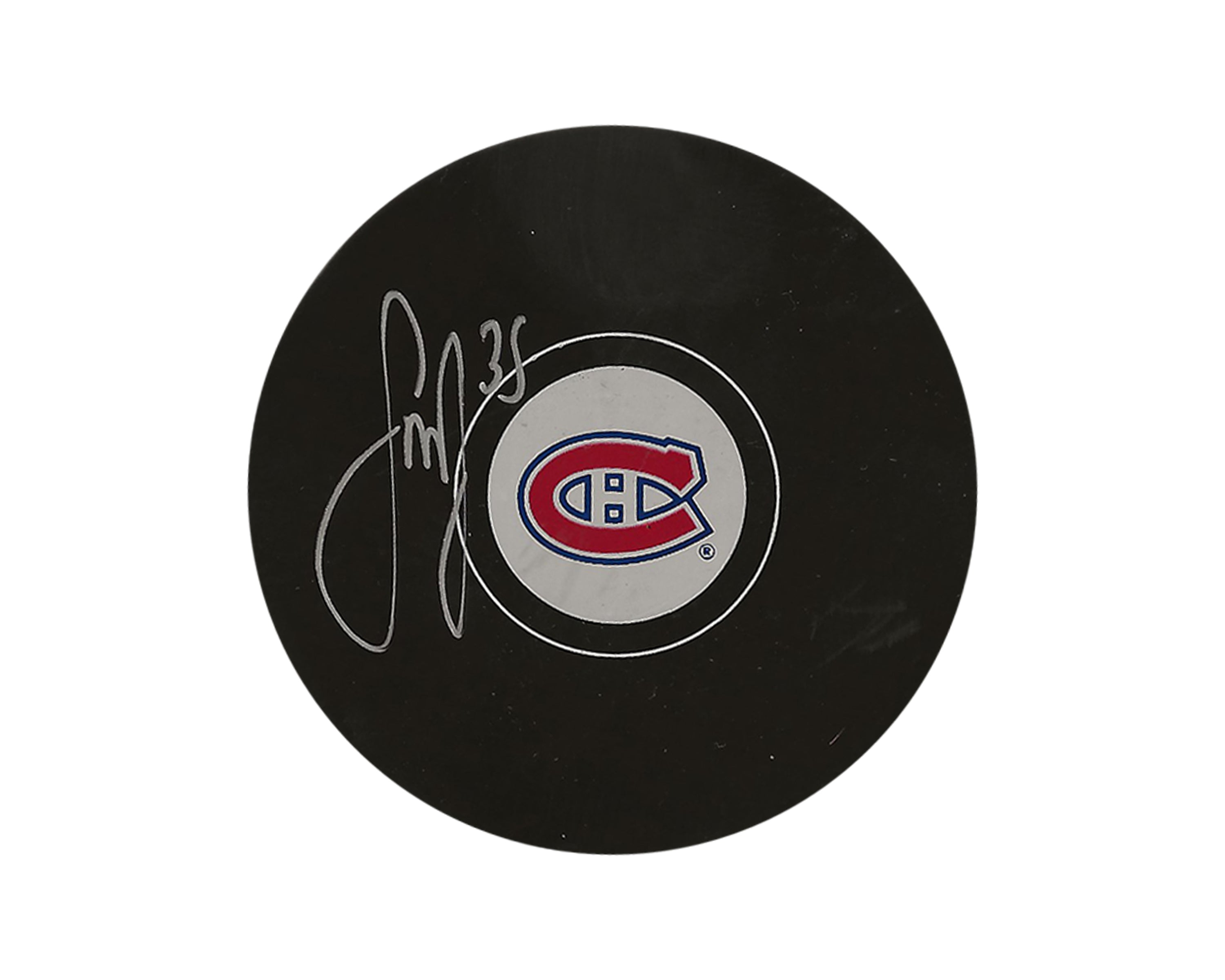 Sam Montembeault Autographed Montreal Canadiens Autograph Model Puck