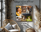 Toile photo carrée de 36″X36″ en 5 blocs pour collage.
