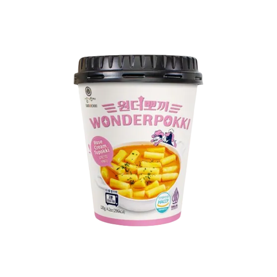 Samsiokki Wonderpokki Rose Cream Topokki Rice Cake (120G) [Best Before Date: 2026.08.05]