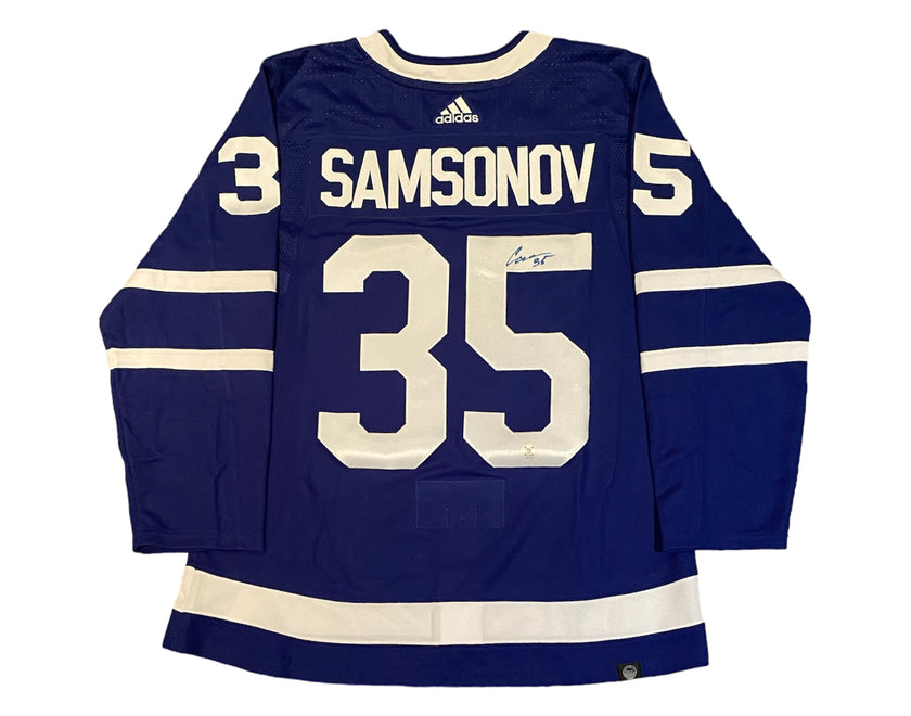 Ilya Samsonov Autographed Toronto Maple Leafs Home Blue Adidas Jersey