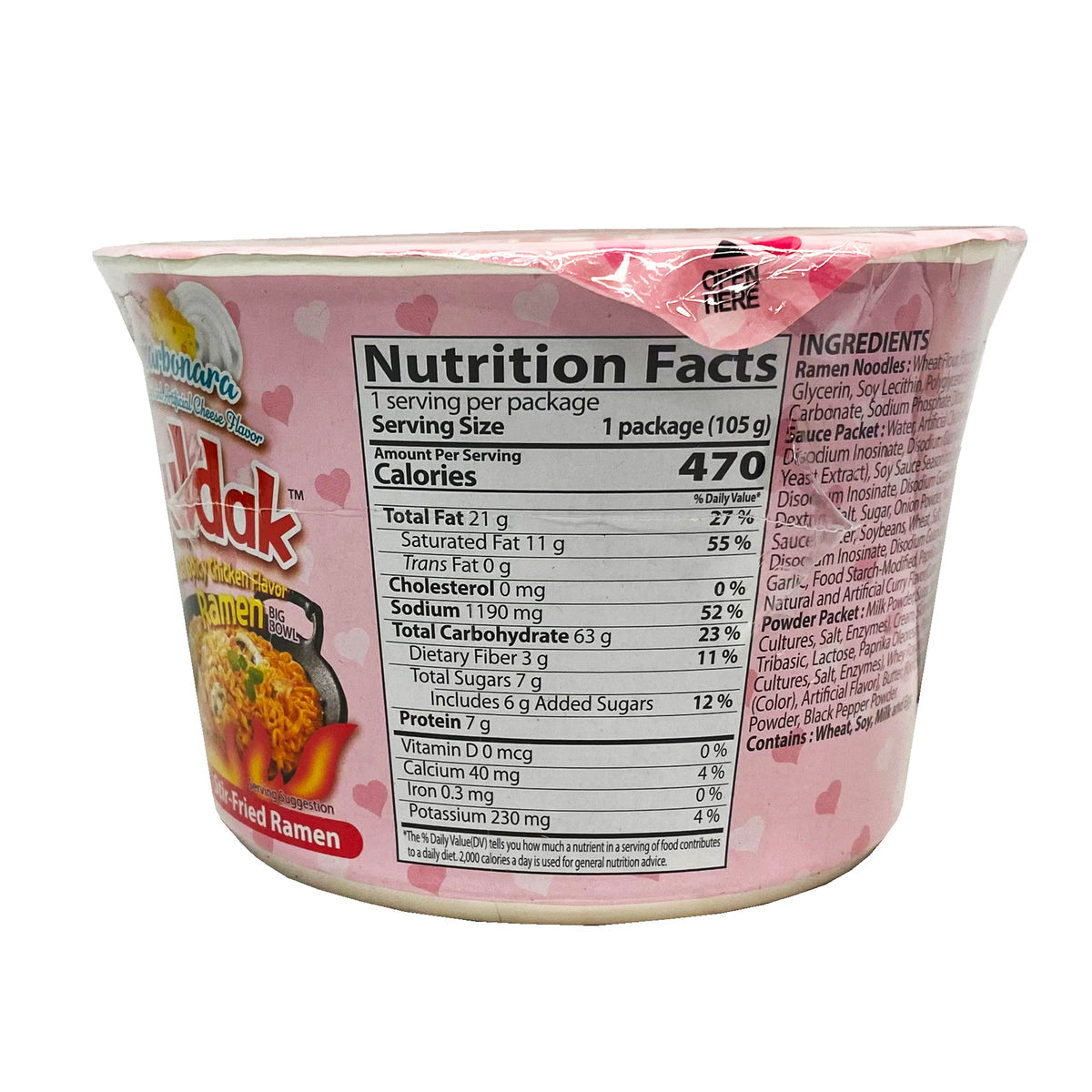 Samyang Buldak Carbo Hot Chicken Flavour Ramen (105G) [Best Before Date: 2026.12.04]