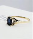 Yellow Gold & Natural Sapphire Ring with Diamonds - 10KT