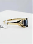 Yellow Gold & Natural Sapphire Ring with Diamonds - 10KT