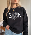 SASK Diamond Line Art Unisex Crewneck | Prairie Apparel | Sask Clothing