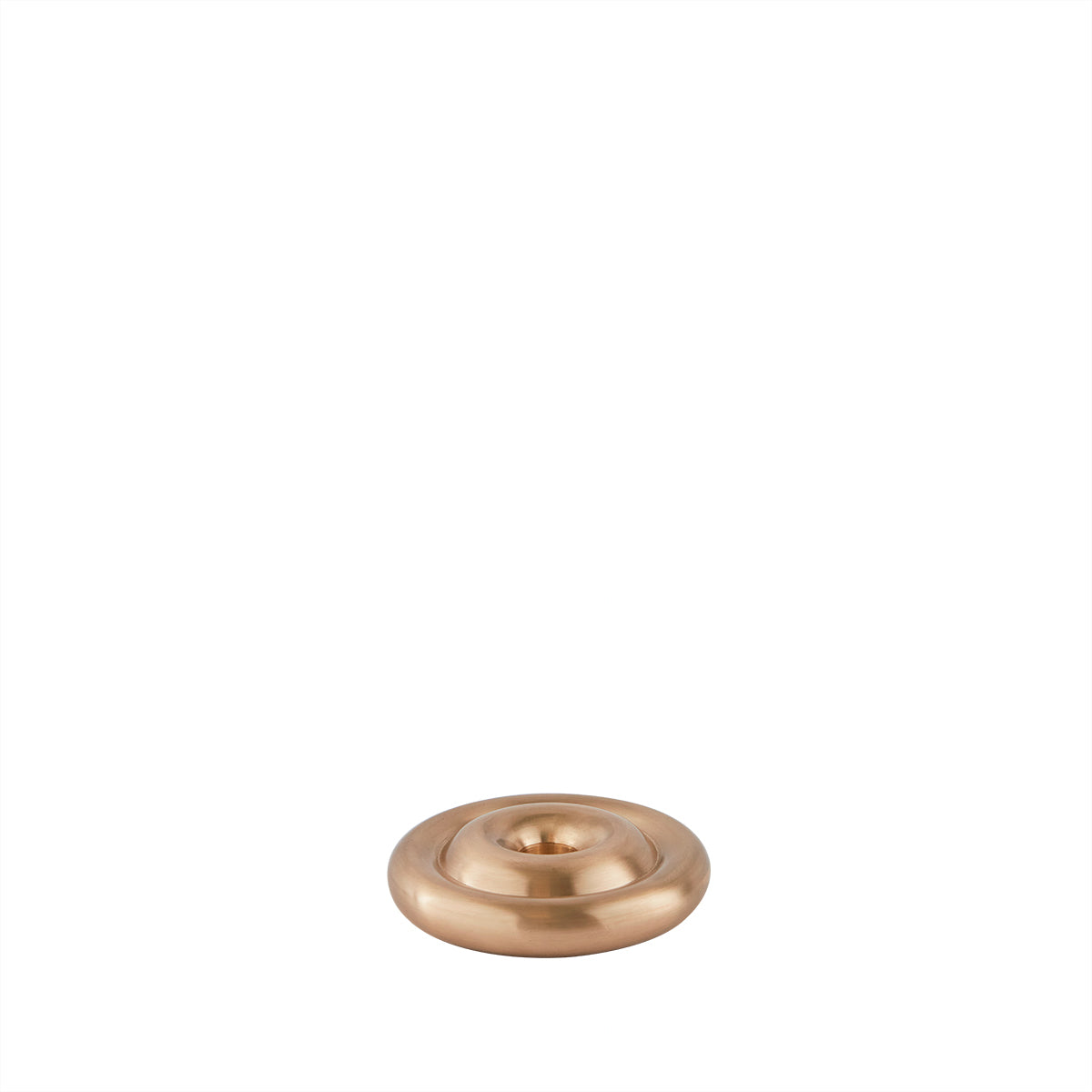 Savi Solid Brass Candleholder - Low - Brushed Brass