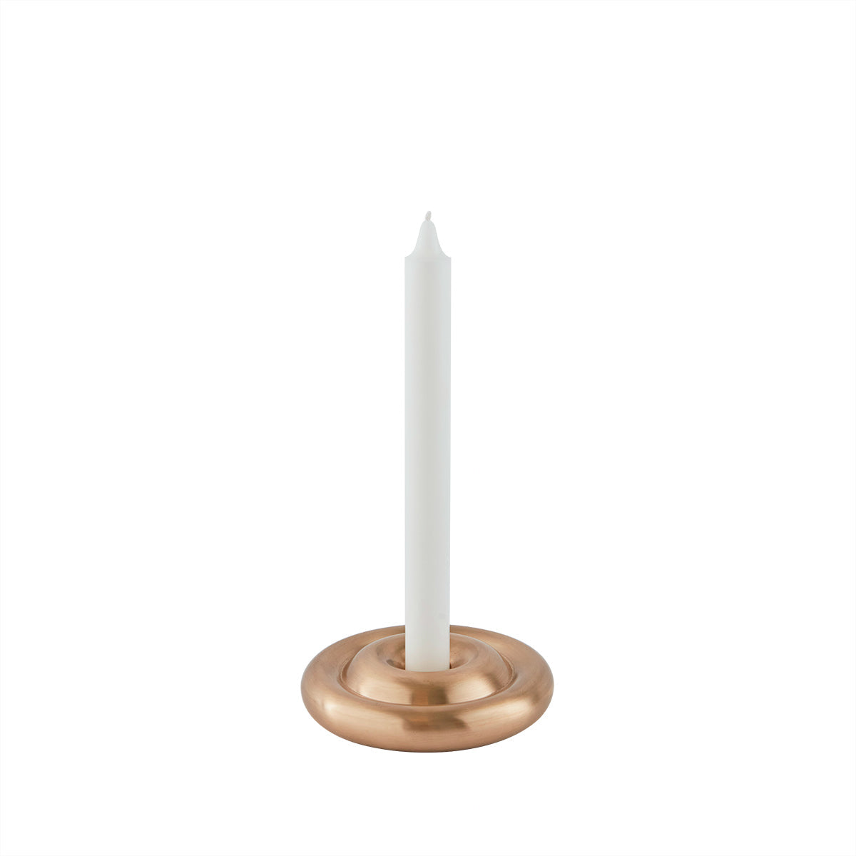 Savi Solid Brass Candleholder - Low - Brushed Brass