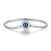 Sterling Silver Evil Eye Charm Bracelet with CZ – Snake Chain