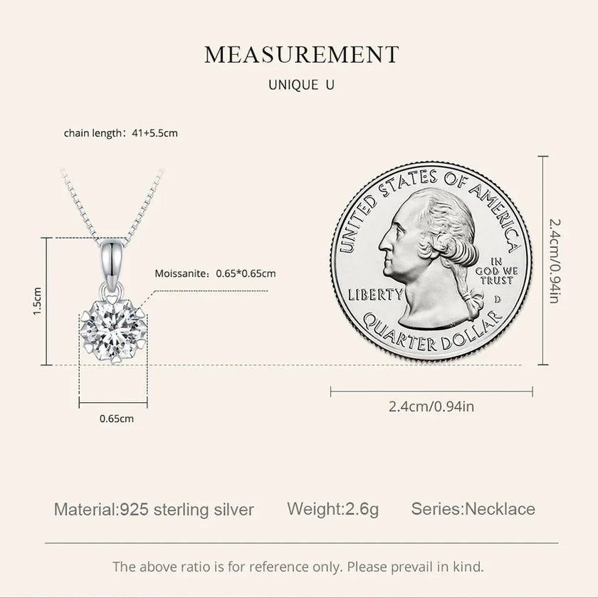 Stellar Shine 1ct Moissanite Sterling Silver Pendant Necklace