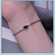 Sterling Silver Chopin Bracelet with Green Zircon – Adjustable
