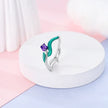 925 Sterling Silver Enamel Tulip Ring