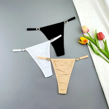 3PCS Rhinestone Strap G-String