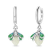 Magical Glow Firefly Sterling Silver Hoop Earrings