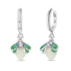 Magical Glow Firefly Sterling Silver Hoop Earrings