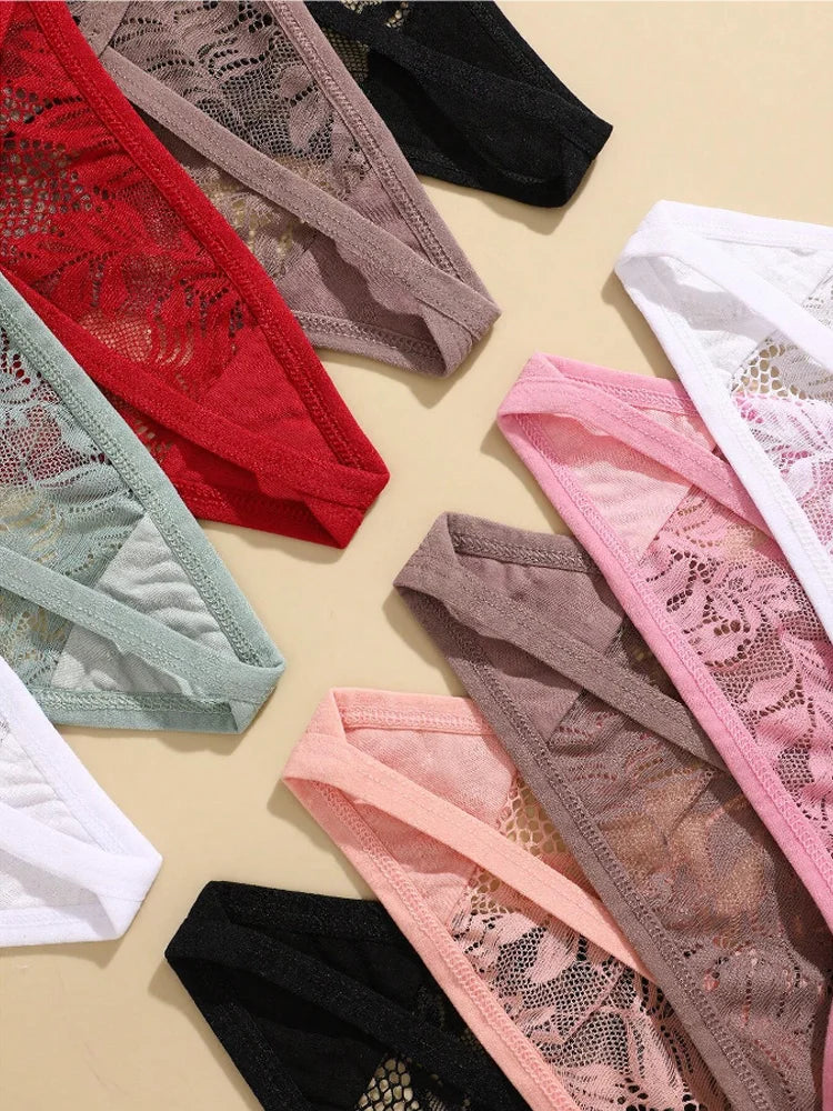 5PCS Lace Temptation G-String Set – Sheer Lace, Sexy & Soft G-Strings