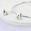 925 Sterling Silver Initial Charm with Gold Heart