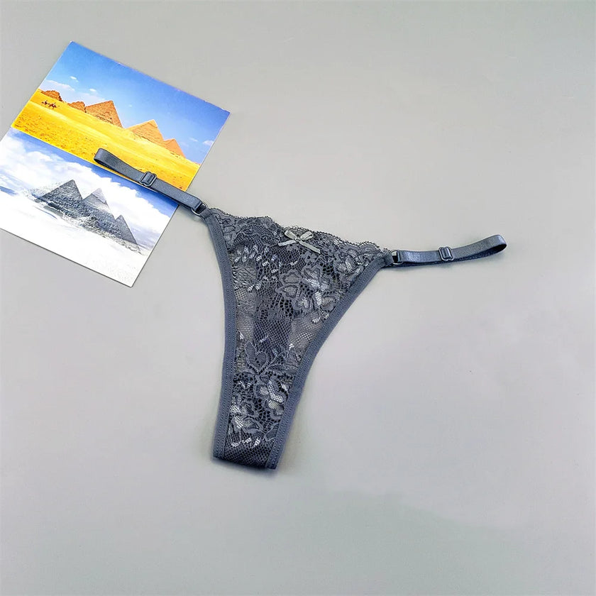 3PCS Lace Thong Set – Sheer, Strappy & Seductive