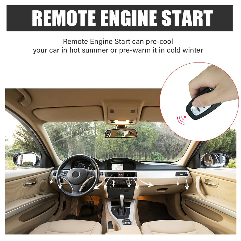Car Start Stop Keyless Entry System Remote Start Kit Smartphone Control Universal One-button Start Push Systems