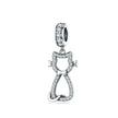 925 Sterling Silver Clear 5A Crystal Collection Family Heart X-Shape Charm Beads for Charm Bracelet & Necklace Pendant