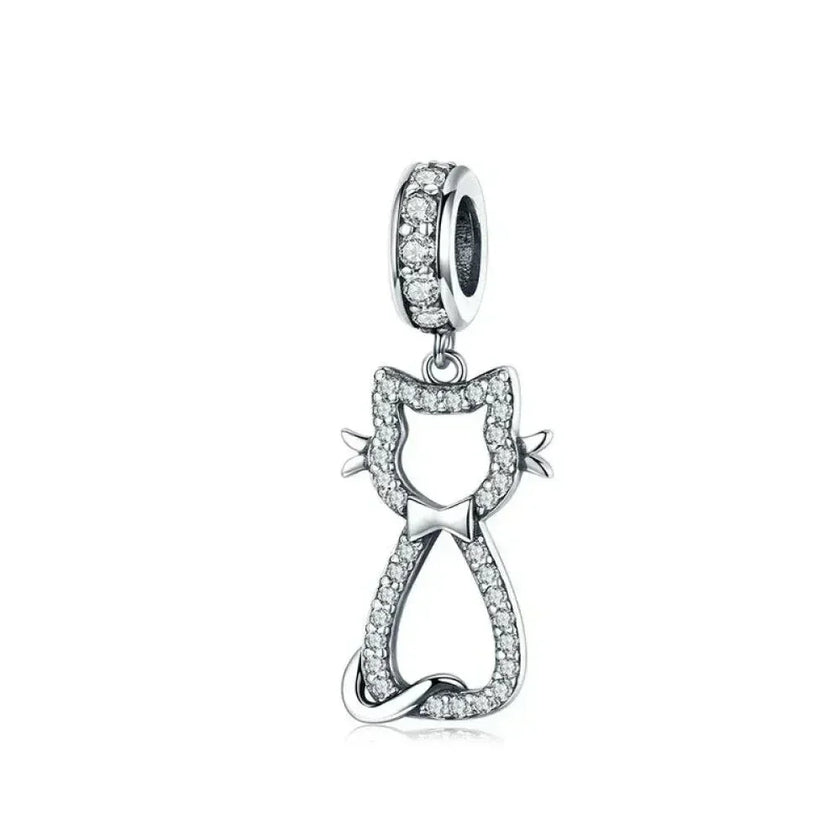 925 Sterling Silver Clear 5A Crystal Collection Family Heart X-Shape Charm Beads for Charm Bracelet & Necklace Pendant