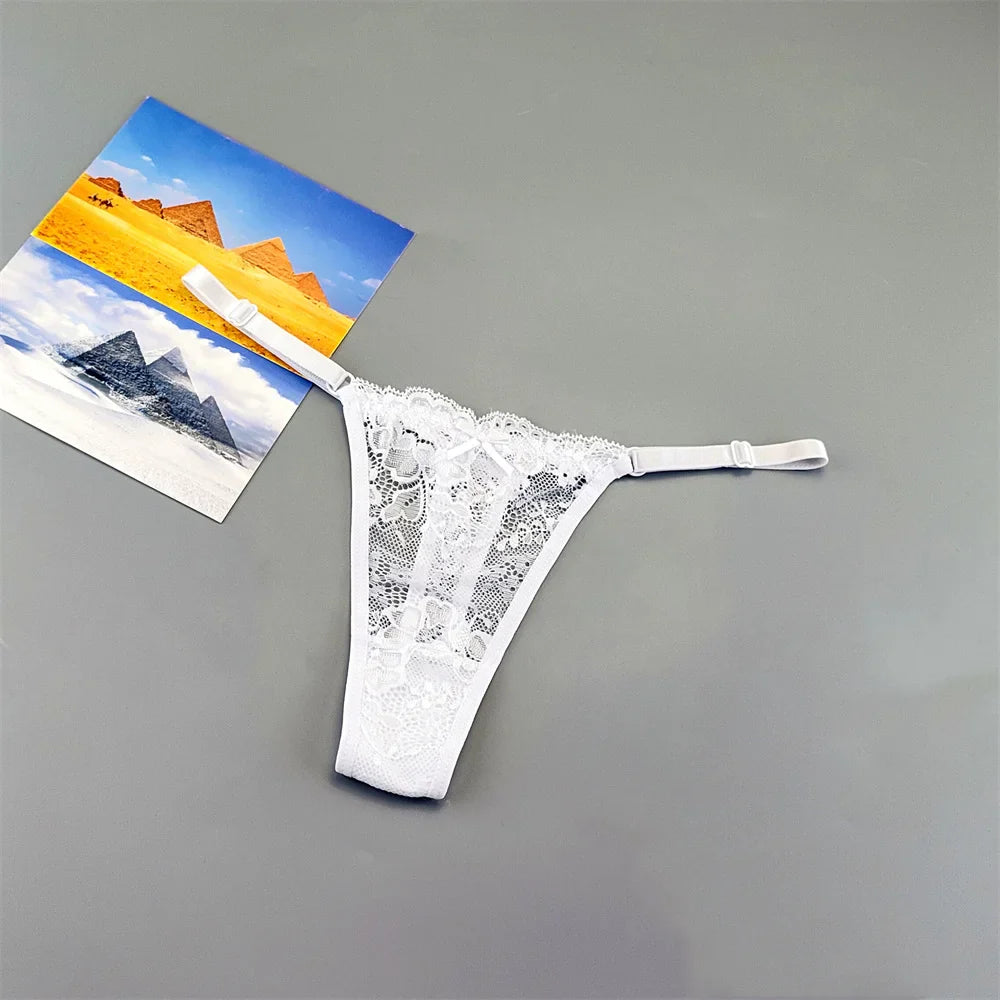 3PCS Lace Thong Set – Sheer, Strappy & Seductive
