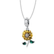 Vintage 925 Sterling Silver Sunflower Pendant Necklace