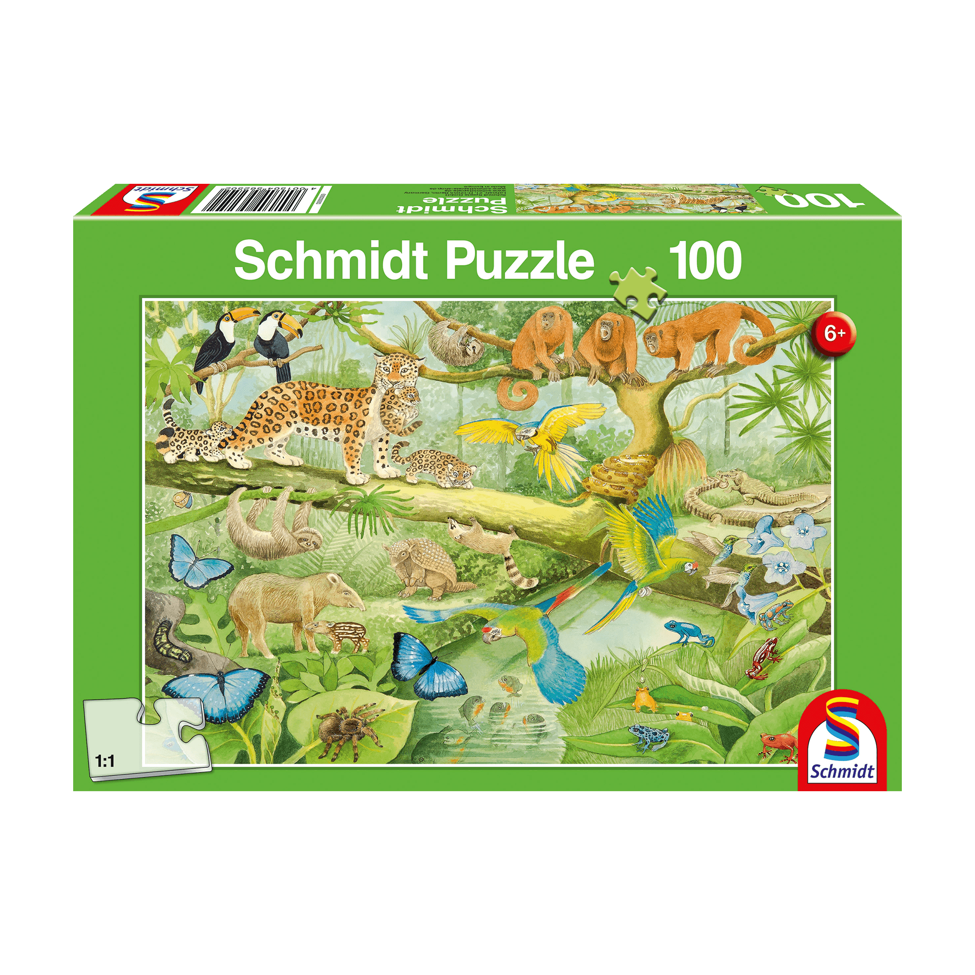 Schmidt Spiele - Puzzle - Animals In The Jungle (100-Piece Puzzle)