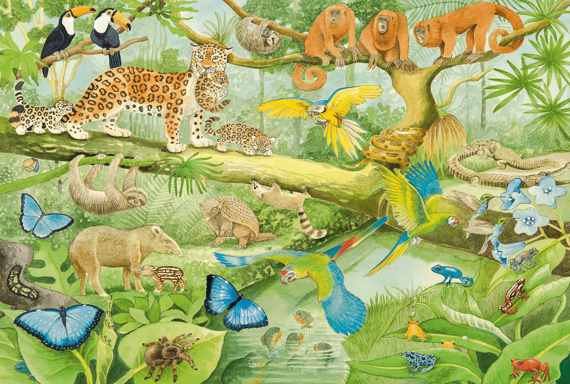 Schmidt Spiele - Puzzle - Animals In The Jungle (100-Piece Puzzle)