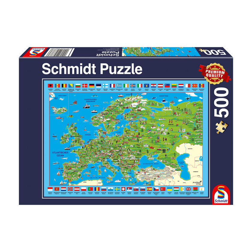 Schmidt Spiele - Puzzle - Discover Europe (500-Piece Puzzle)