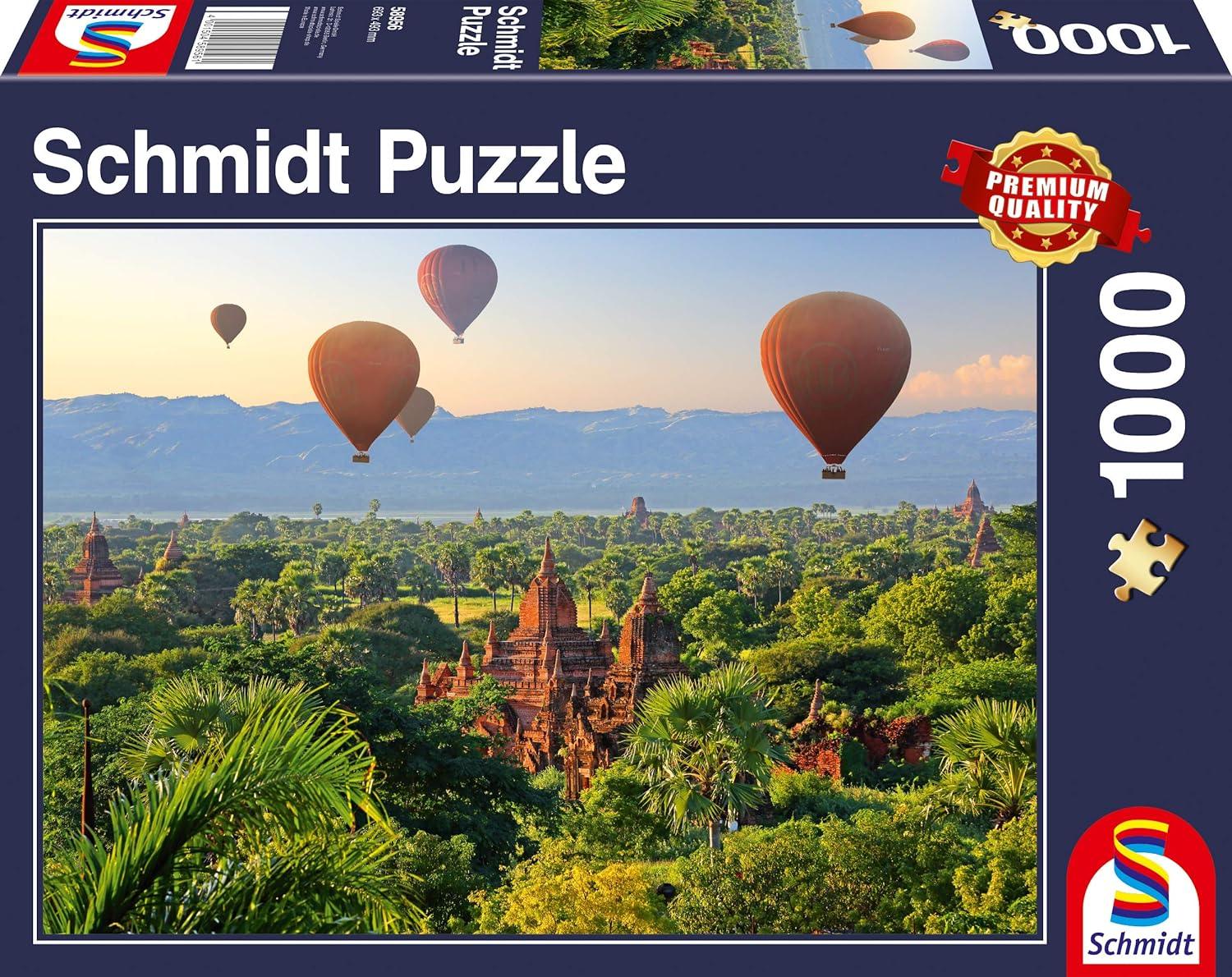 Schmidt Spiele - Puzzle - Montgolfières, Mandalay, Myanmar (Puzzle 1000 pièces)