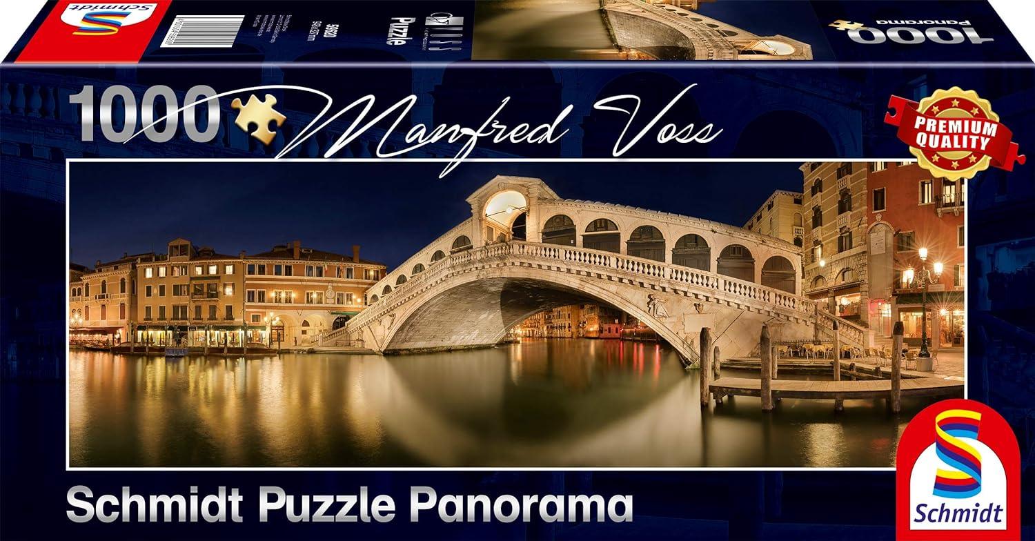 Schmidt Spiele - Puzzle - Panorama - Rialto Bridge, Venice - Manfred Voss (1000-Piece Puzzle)