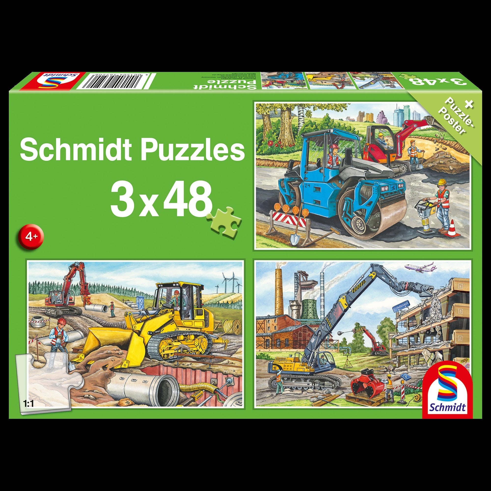 Schmidt Spiele - Puzzle - Pz 3X48 - At The Building Site