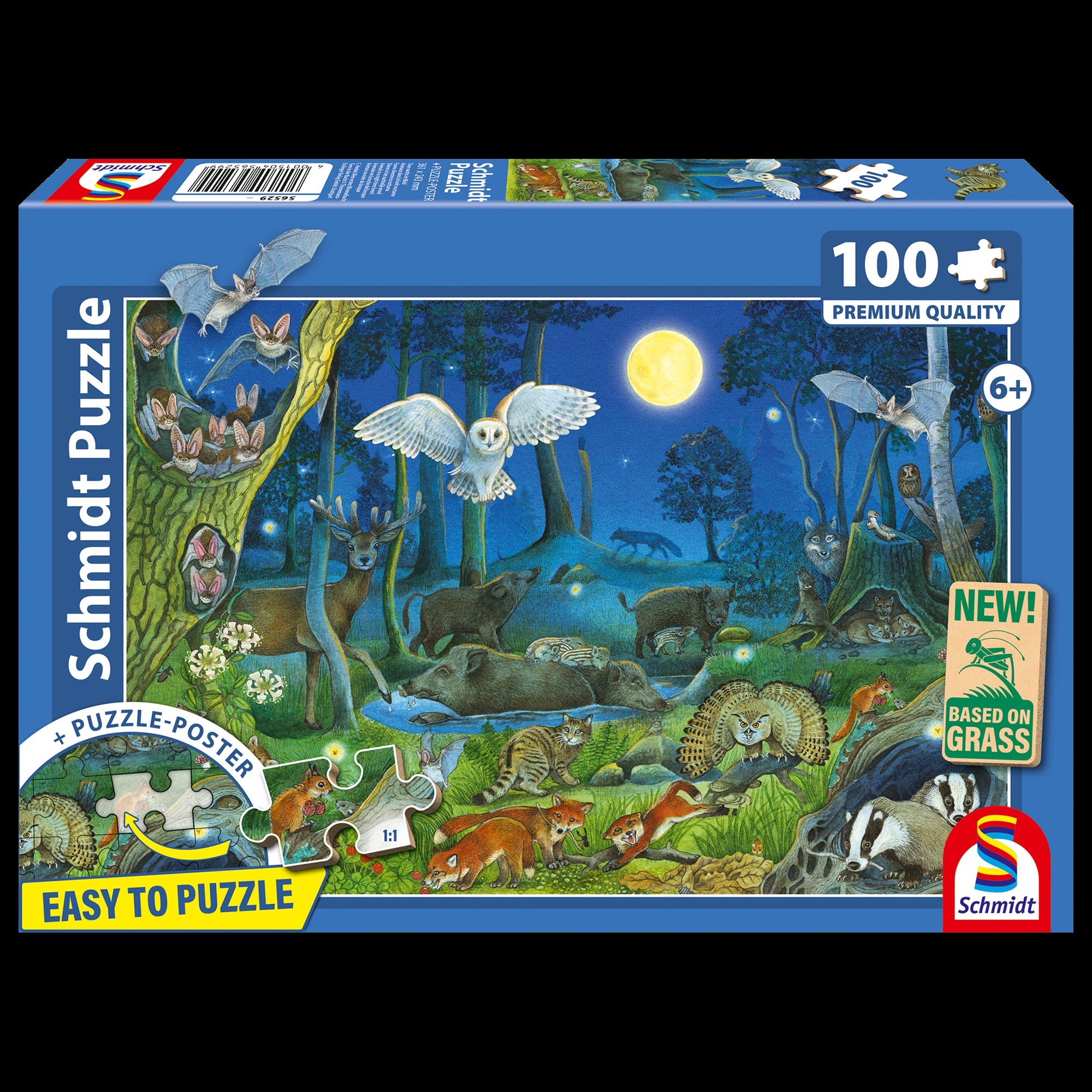 Schmidt Spiele - Puzzle - Pz100 - Animals By Night